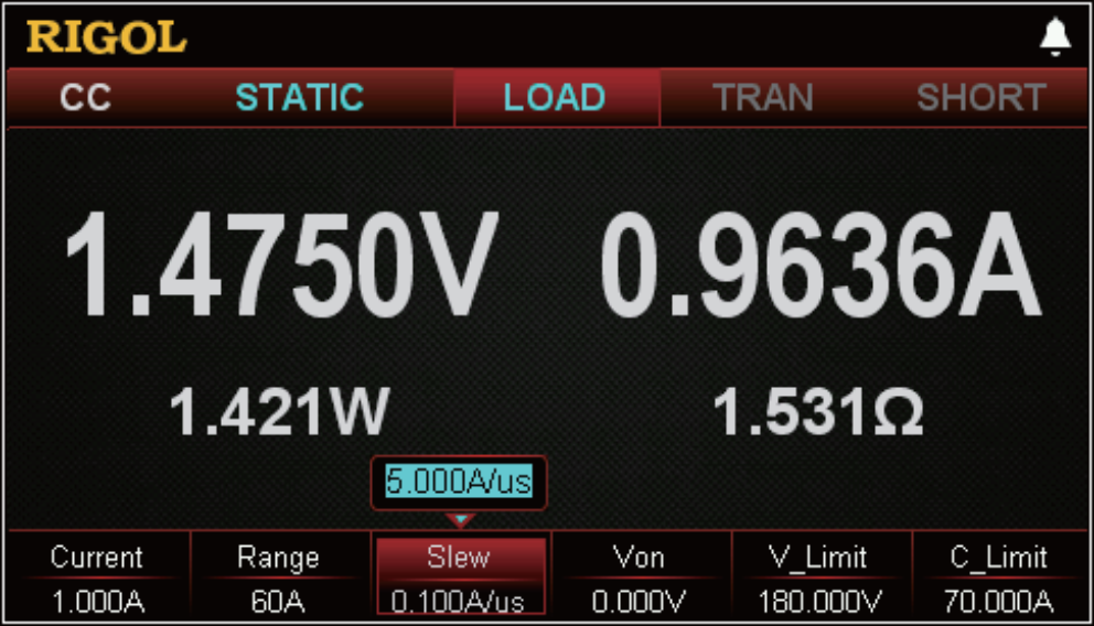 Maximum current slope of 5A/us