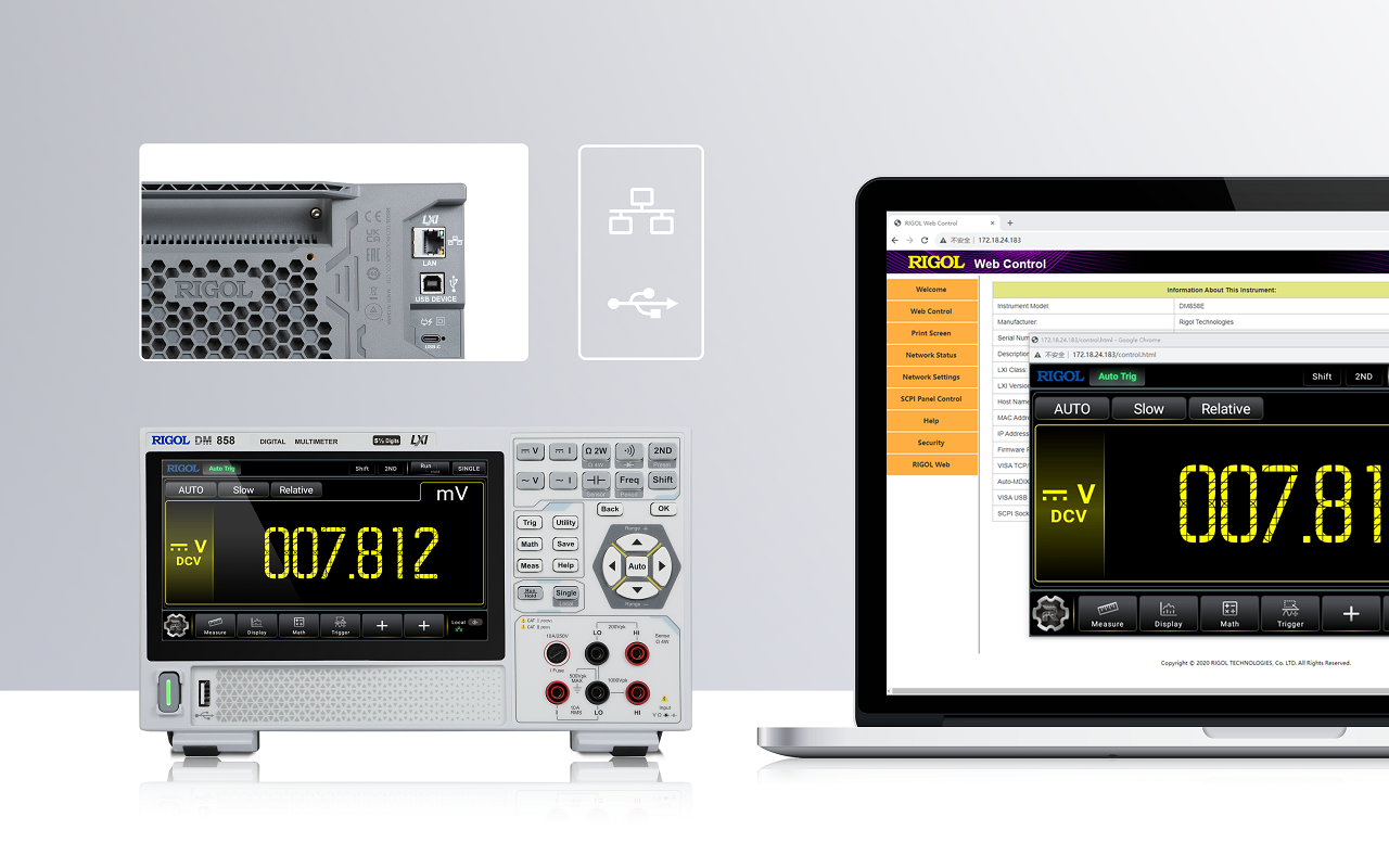 Flexible Connection with PC to Control Instruments – DM800 Series