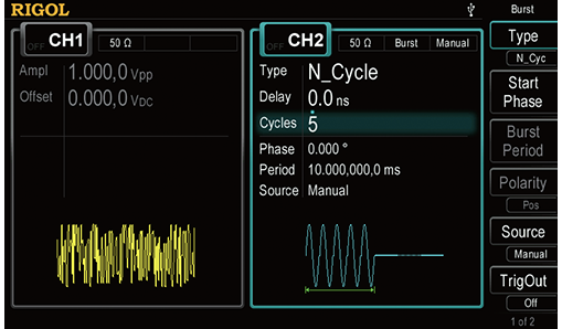 Noise Generation Function And Burst Mode Function – DG4000 Series