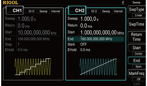 Multiple Sweep Modes – DG4000 Series
