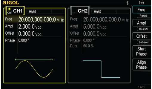 Dual Channels With Equal Performance And Precise Phase Adjustment Between – DG4000 Series